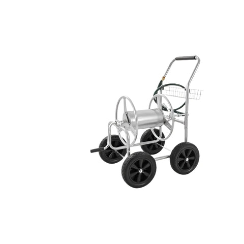 Vevor - Air Hose - Hose Reel Cart - 300 ft 5/8'' Hose - Garden Hose Cart - Wheeled Tools with Storage Basket for Garden Lawn - No Hose - Silver