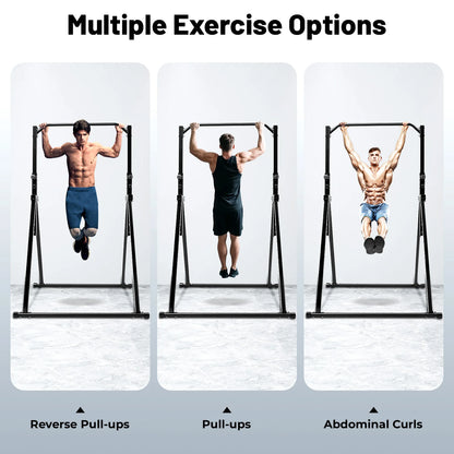 Triangulaire Pull-Up Station – Optrekstang – Klimrek – Fitnessstation – Trainingsrek – Zwart Carbonstaal – Verstelbare Hoogte 1,75-2,30m – Max Draagvermogen 200kg