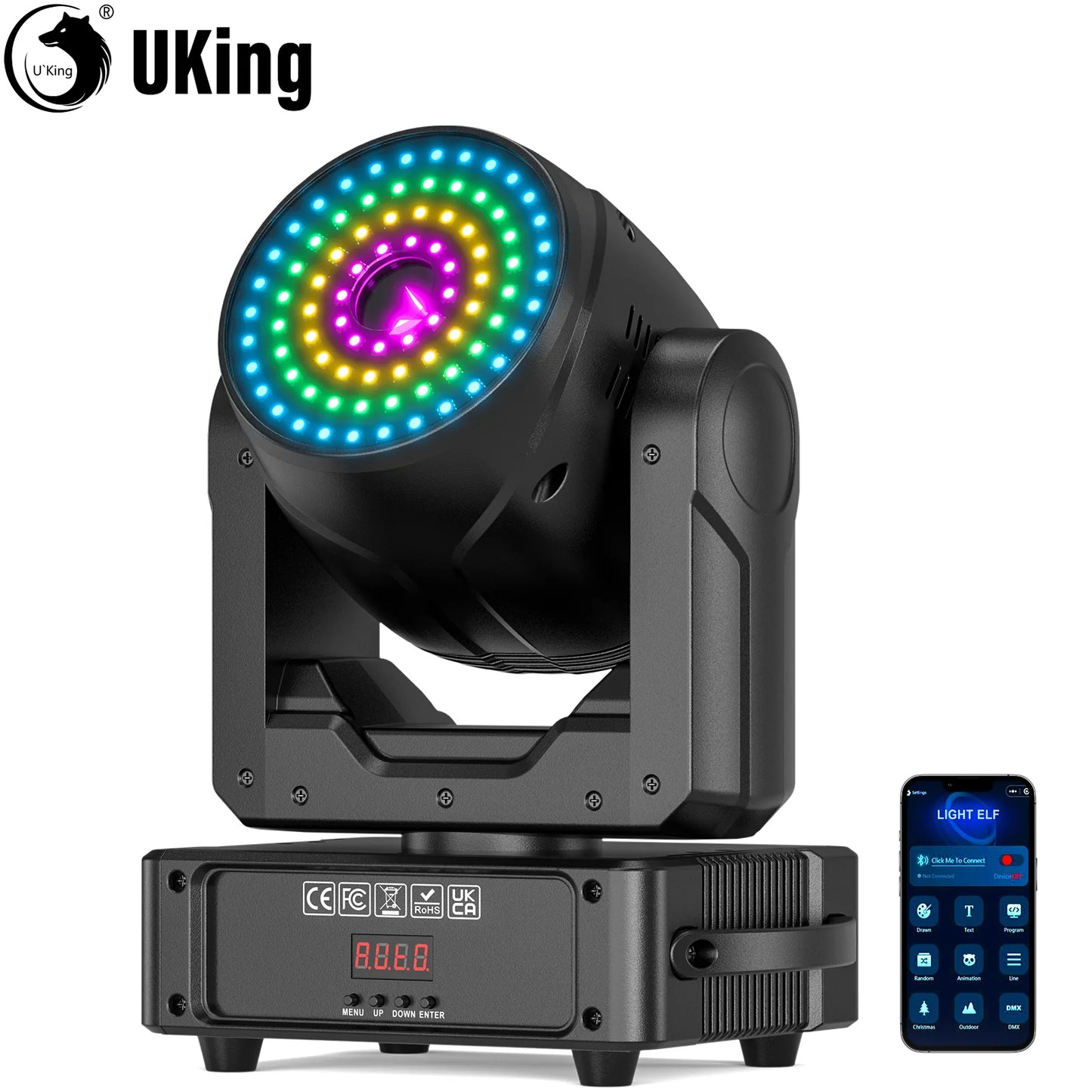 RGB Laser Projector – Laserlichtshow – Dj Licht – Feestverlichting – LED Projector – Bluetooth App Besturing – 2W Full-Color Laser Met 100+ Dynamische Effecten – Motorische Pan-Tilt - QUORE