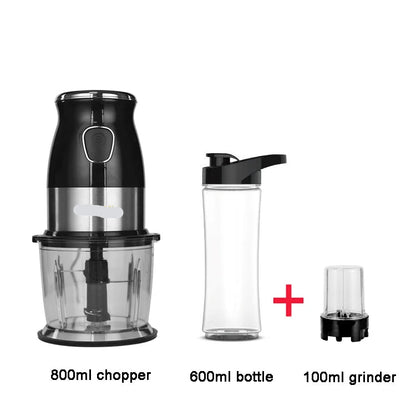 Blender - 500W - Vleesmolen - Hakmolen - Food Processor – 3-in-1 Smoothie Maker  - Coffee Grinder - RVS-messen - Eenvoudig Schoon te Maken