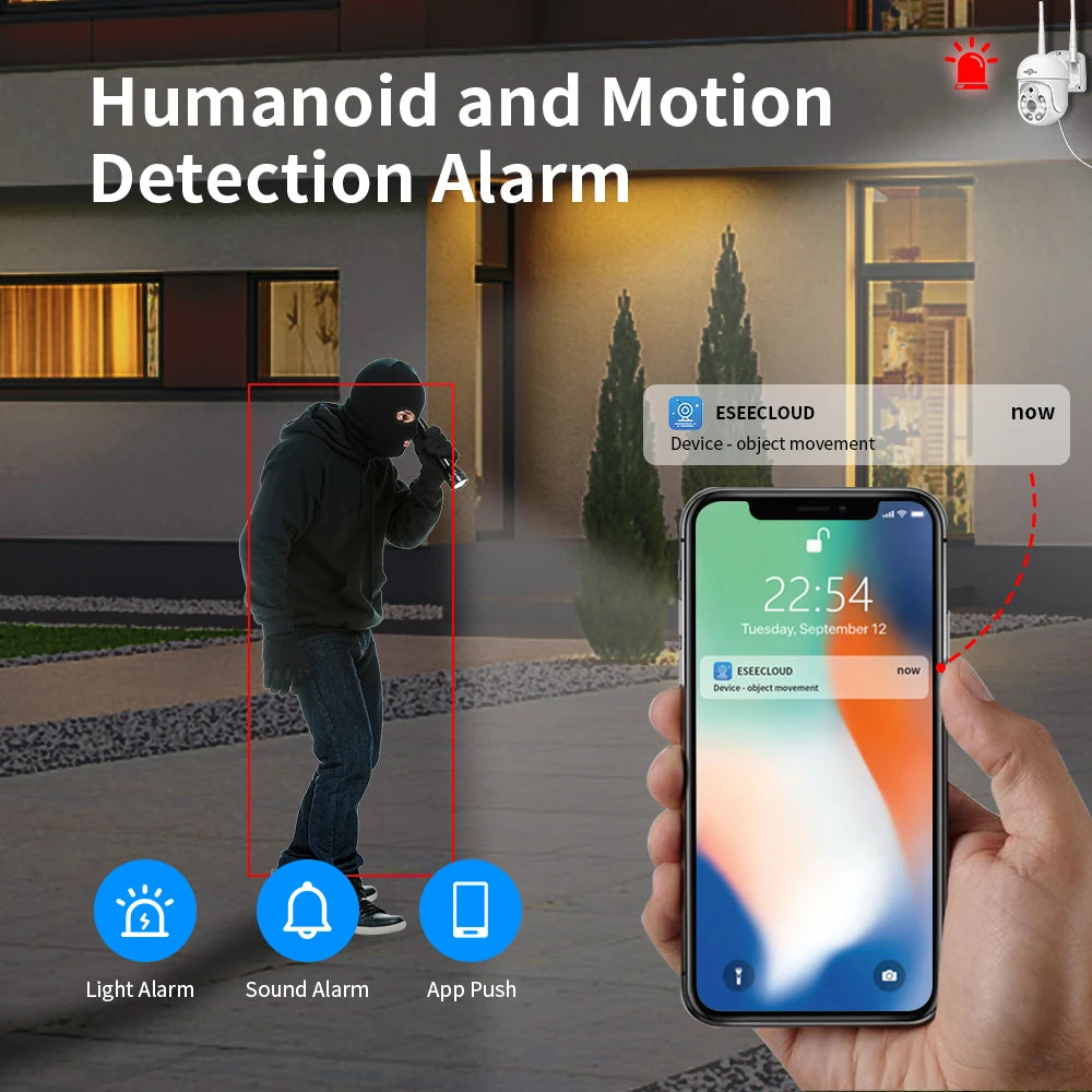 Beveiligingscamera – IP Camera – CCTV Camera – Bewakingscamera – Beveiligingssysteem – 16-Kanaals Draadloos – 5MP PTZ Met Nachtzicht – Twee-weg Audio - QUORE