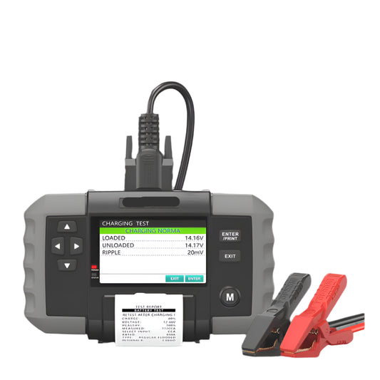 Batterijtester - Accutester - Batterij Checker - 12V/24V - Loodzuur Voertuiganalyse – Auto Diagnose Tool met Ingebouwde Thermische Printer