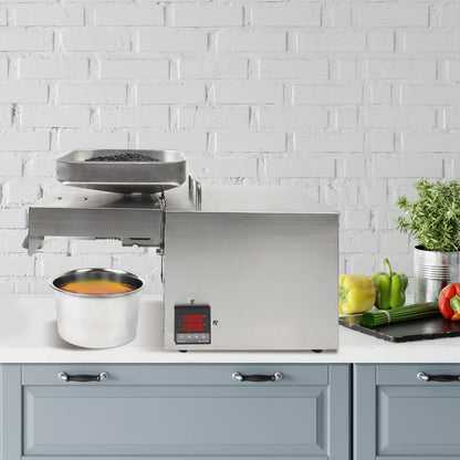 Oliepers – Olie Extractor – Notenpers – Zaden Pers – Temperatuurregelaar – Roestvrij Staal – Hoge Olieopbrengst