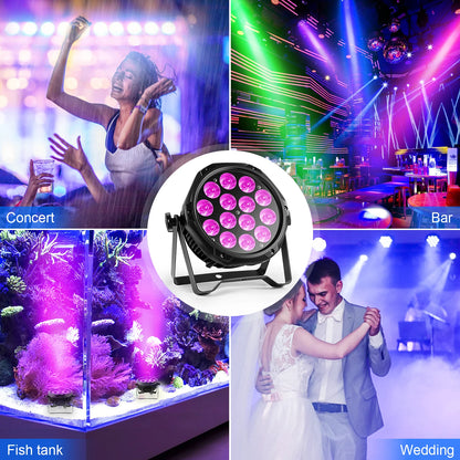 Waterdichte RGBW LED Par Verlichting – LED Stage Light – DJ Licht – Podium Lamp – RGBW Par Lamp – Set van 4 – IP65 Waterbestendig – 14x10W LEDs met DMX512 bediening