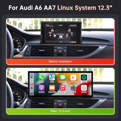 12,3 Inch Multimedia Touchscreen – Autonavigatie Display – Infotainmentsysteem – CarPlay Android Auto – Draadloze Connectiviteit – Hoge Resolutie – Linux Besturingssysteem – Audi A6 A7 2011-2018 RMC Variant