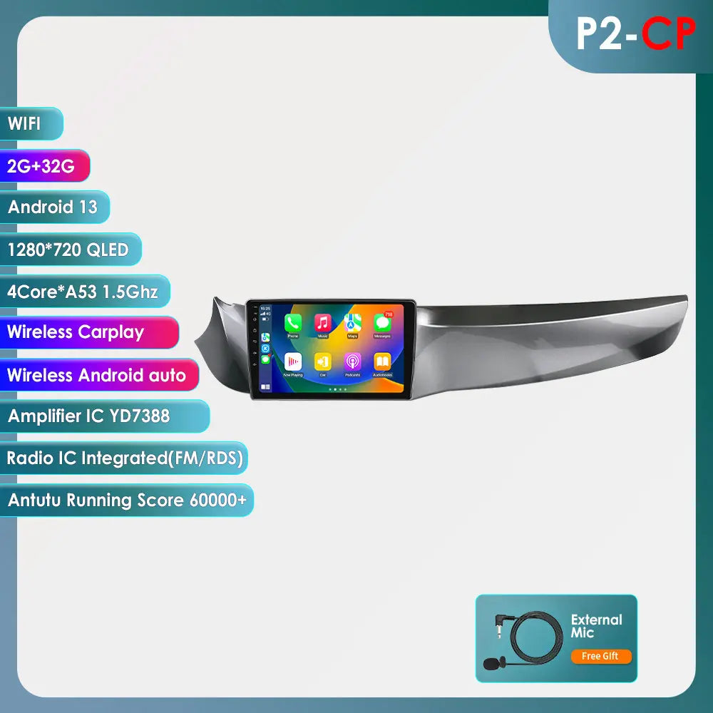 Android 14 Autoradio – Car Multimedia Systeem – Navigatie Speler – Touchscreen Stereo – Octa-Core 2.0 GHz Processor – 9 Inch HD Display