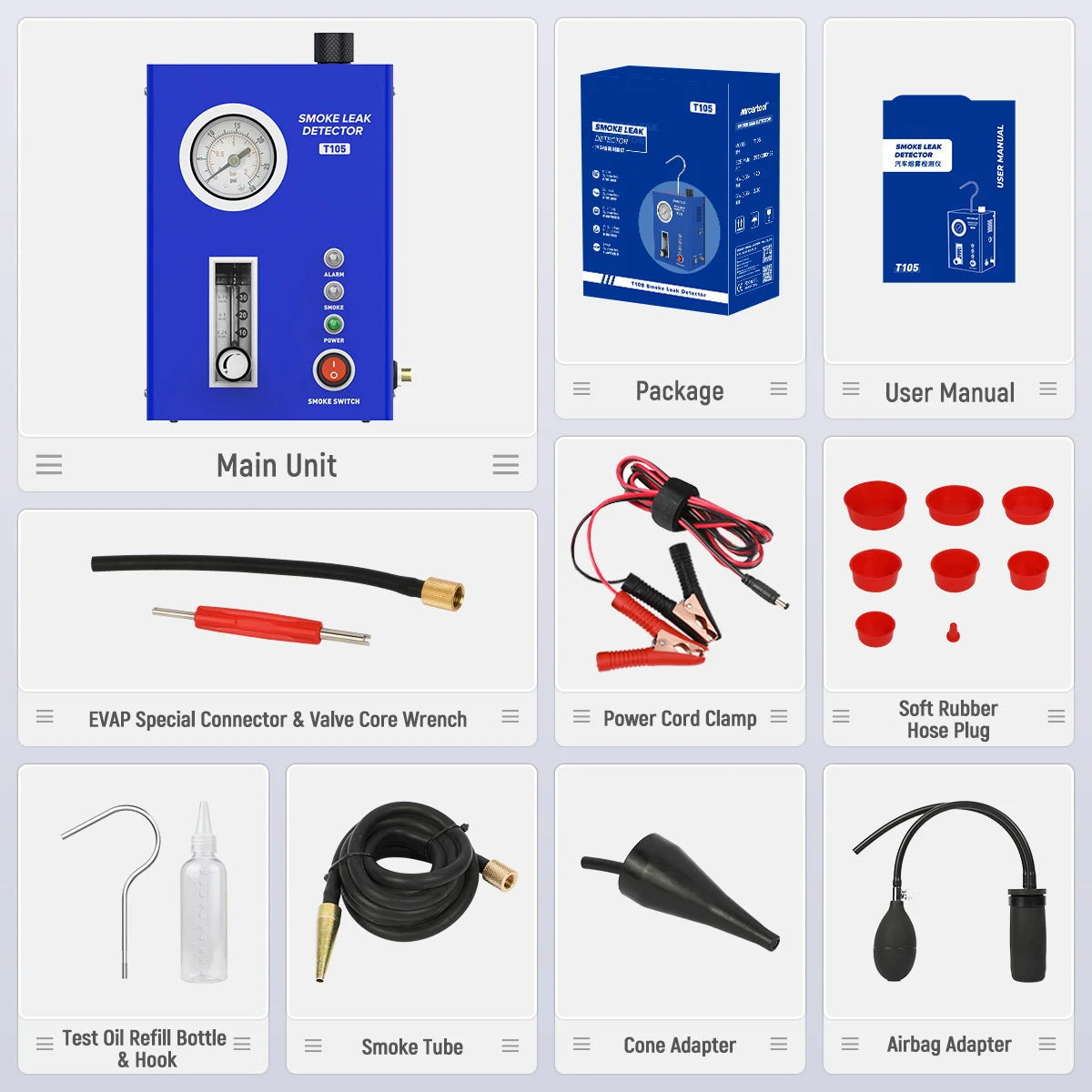 Auto Rooklek Tester - Auto Rooklekkage - 12V - EVAP, Vacuüm & Brandstofleiding Diagnose, Detecteert Olielekkage