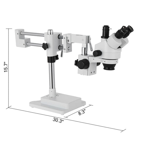 Vevor - Digital microscope - Stereo digital microscope - Trinocular - 360° rotatable - Lab optical instrument - 3.5X-90X - Adjustable double arm - White 