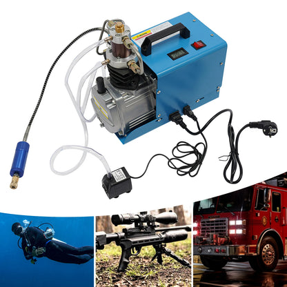 Luchtcompressor – Compressor – Luchtpomp - Airpress Compressor - Elektrische Compressor – Oppompen – Industrieel – 2800 RPM - 1800 W Motor – 40 Mpa Max Druk-  220V - Blauw - QUORE