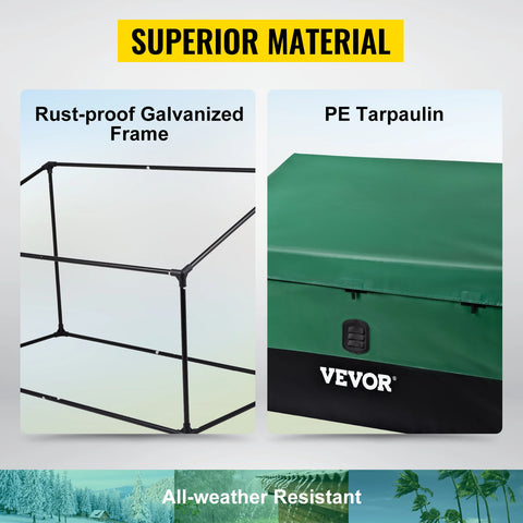 VEVOR Buitenopslagbox - 100 Gallon Waterdichte Patio Deck Box van PE Zeildoek - Tuinopslag en Meubelen - Ideaal voor Buitenruimte - QUORE