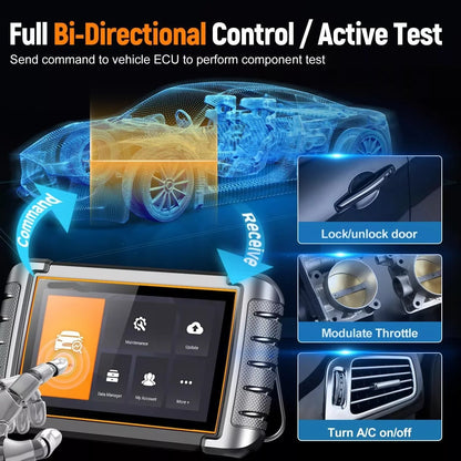 Autodiagnosetool – Foutcode Lezer – Diagnosescanner – Auto Scanner – Voertuigsensor Analyse – 7 Inch Kleurenscherm – Live Data Inzicht - QUORE
