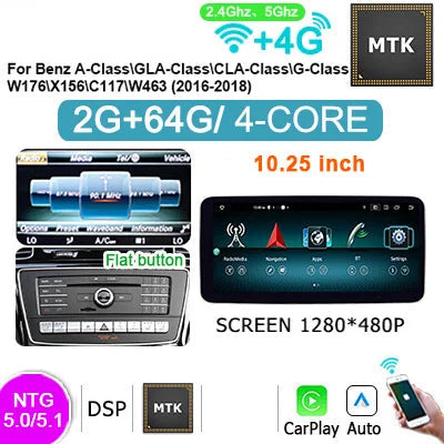 Android 13 Autoradio – Navigatiesysteem – Multimedia Speler – Touchscreen Auto Radio – 10,25 Inch Display – Snapdragon 8-Core Processor – Draadloze CarPlay & Android Auto