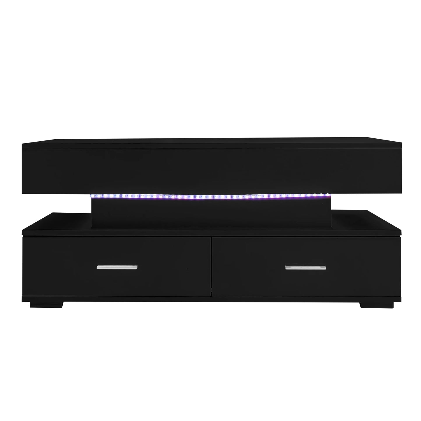 Salontafel – Koffietafel – Bijzettafel – Woonkamertafel – Tafeltje – Verstelbare Hoogte 44-63 cm – LED Verlichting met Bluetooth Bediening