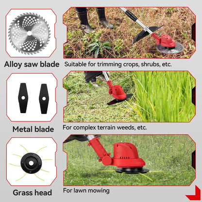 Grastrimmers - Met Accu - Draadloze - Snoeischaar - Onkruidborstel Electrisch - Snijder - 10 inch - 18V Batterij - 36000RPM - Tuingereedschap - Vouwbaar - Verstelbaar Handvat - Vouwbaar Ontwerp - Zonder Accu