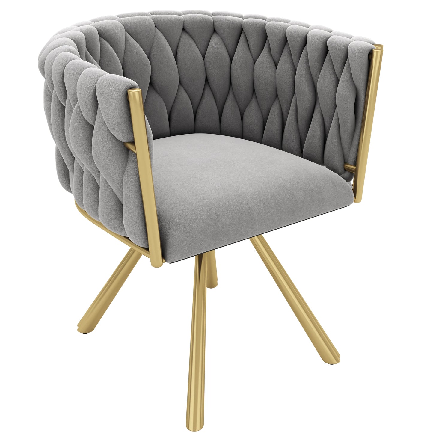Eetkamerstoel – Stoel – Velvet Stoel – Draaibare Stoel – Comfortabele Stoel – Zachte Velvet Bekleding – 360° Draaifunctie - QUORE