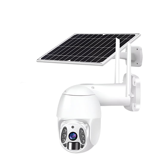 Beveiligingscamera – Buitencamera – CCTV Camera – Bewakingscamera – IP Camera – Zonne-energie – 3MP HD Met Nachtzicht - EU-stekker - 128GB - Wit