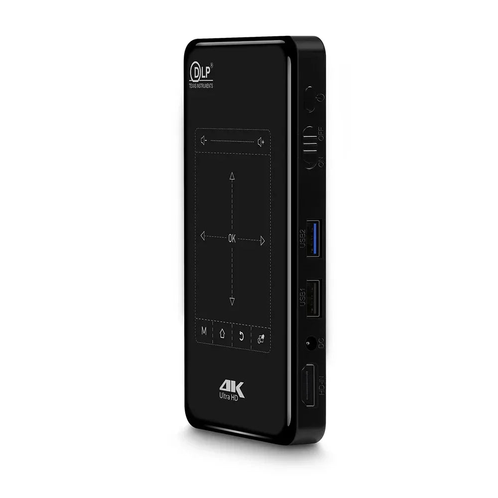 DLP P09-II - Beamer - Projector Beamer - Mini Meamer - 3DLP - Full HD 1080P 4k - 5W - 854x480dpi - Automatische focus - met WiFi - 50 ANSI Lumens - 5000mAh - Zwart - QUORE