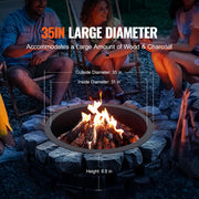 Fire Pit - Fire Bowl - Outdoor Fire Pit - Outdoor Fire Bowl - Fire Pit Bowl - Heavy Duty Carbon Steel for Outdoor Camping