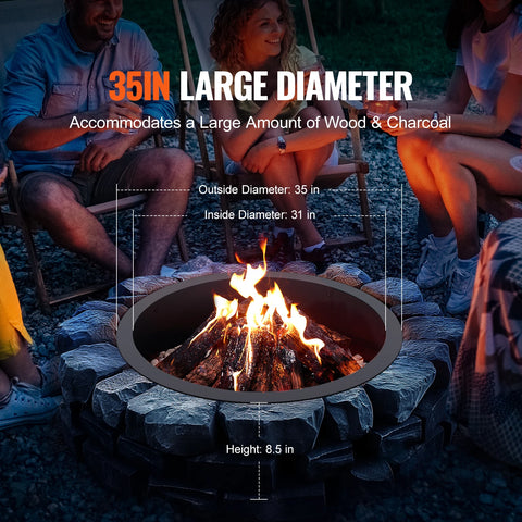 Fire Pit - Fire Bowl - Outdoor Fire Pit - Outdoor Fire Bowl - Fire Pit Bowl - Heavy Duty Carbon Steel for Outdoor Camping