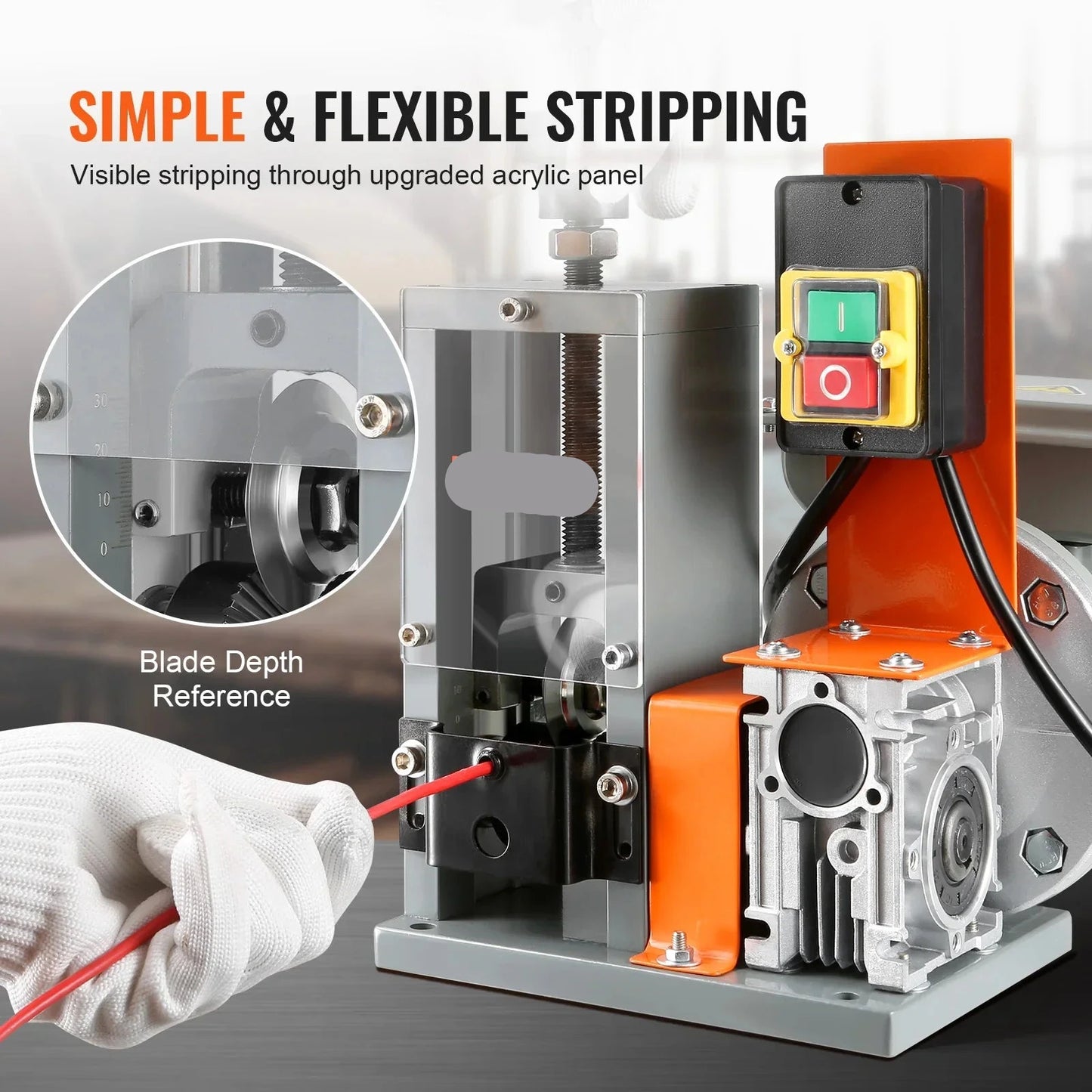 Kabelstripper Machine - Kabelstripmachine - Kabelpeller - Stripping Machine - 180W - 1.5-25mm - Aluminium Behuizing - Automatische/Elektrische Draadstripper Machine - voor Recycling & Werkplaats