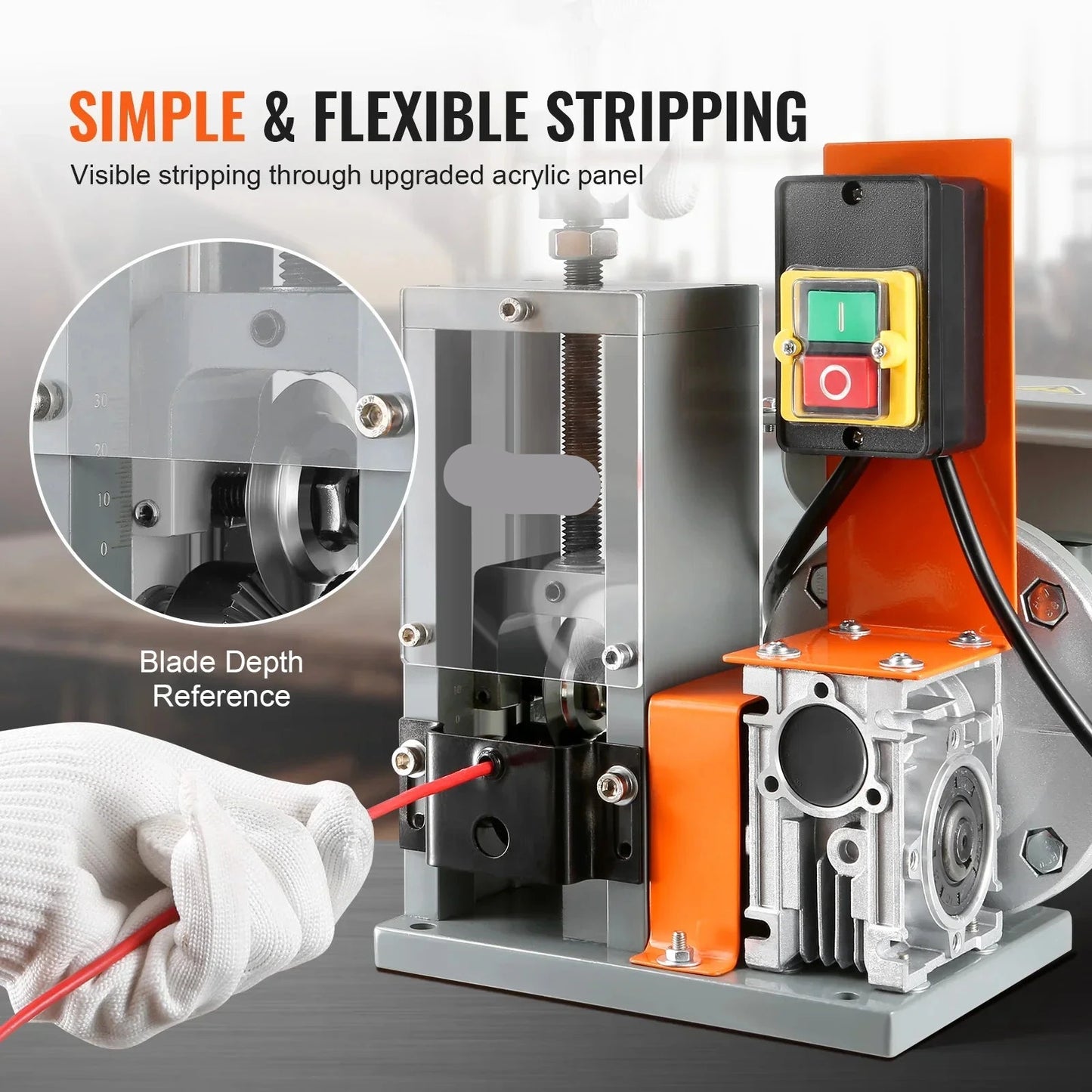 Kabelstripper Machine - Kabelstripmachine - Kabelpeller - Stripping Machine - 370W - 1.5-36mm - Aluminium Behuizing - Automatische/Elektrische Draadstripper Machine - voor Recycling & Werkplaats