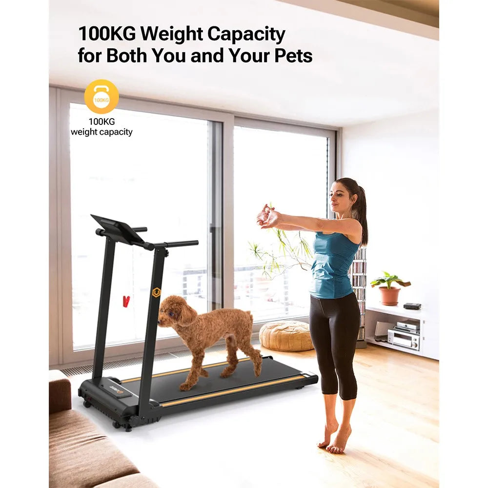 Mini-loopband - Wandelband - Walking Pad - Hardloopband - Loopbanden - Opvouwbare - 2.5PK - 1-10 km/u - Leuning - 105x40cm - met HIIT Programma’s - LCD Display - Stille - voor Thuis - Kantoor
