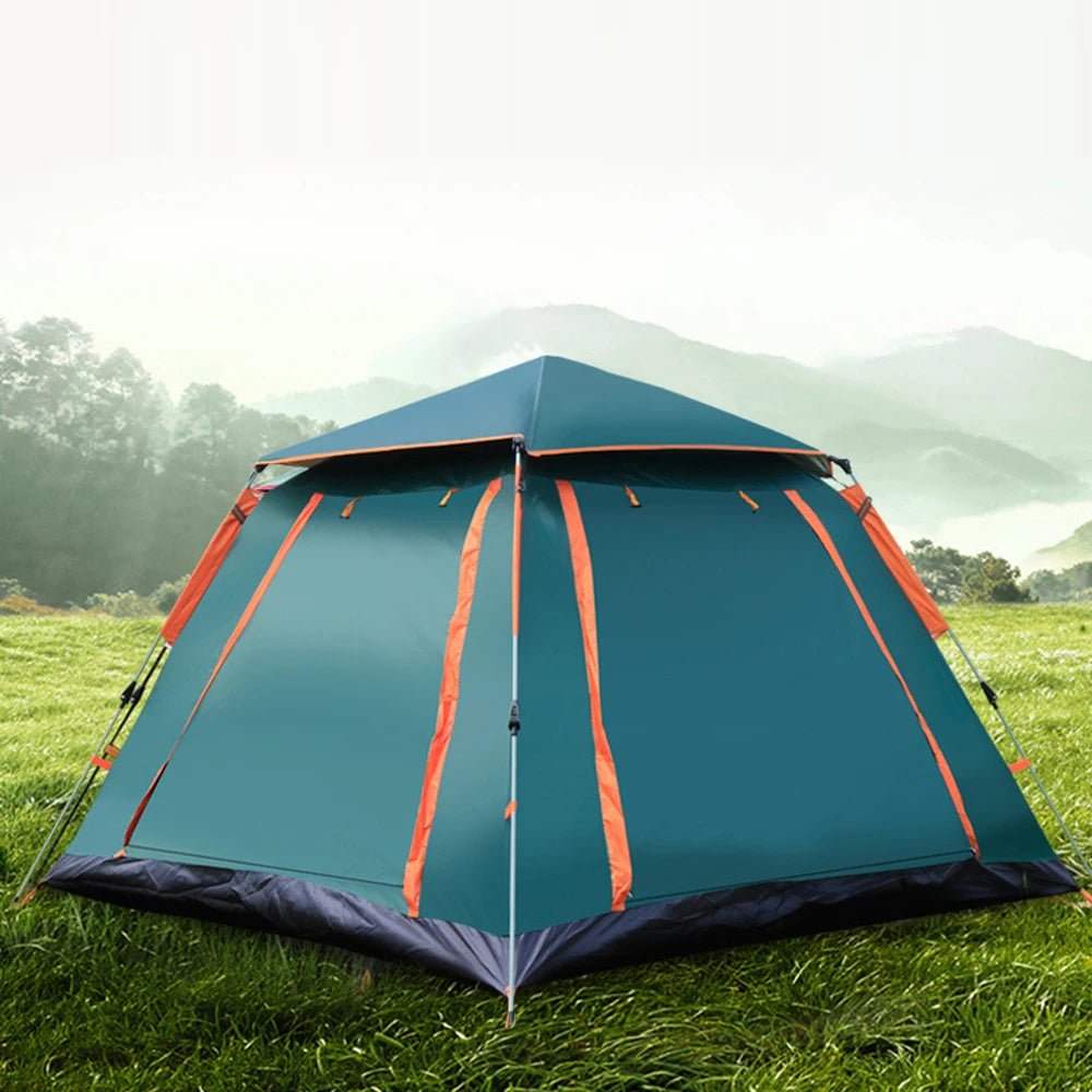 Waterdichte Kampeertent 3-4 Personen – Tent met Zonwering & Insectenhor – 2 Deuren voor Ventilatie – 215x215x142 cm –  Buitentent voor Camping - Festival of Tuin - Groene