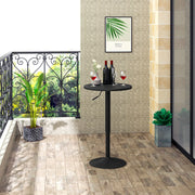 Table - Bar Table - Bistro Table - Round Bar Table - 360° Rotatable Bar Table - Height Adjustable - For Balcony Reception - Dining Room - Table Diameter 52cm - Foot Diameter 45cm - Height 69.5-91.5cm - Black