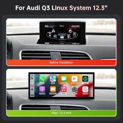 12,3 Inch Multimedia Scherm – Auto Navigatie Scherm – Touchscreen Display – Draadloze CarPlay – Android Auto Ondersteuning – Hoge Resolutie 1920x720 – Linux Besturingssysteem