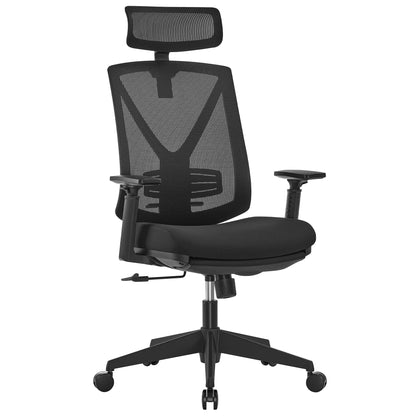 Ergonomische Bureaustoel – Comfortstoel – Werkstoel – Kantoorstoel – Bureaustoel Met Voetensteun – Verstelbare Hoogte – Ademend Mesh - QUORE