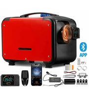 Diesel luchtverwarmer - Luchtverwarmer Parkeerverwarming - Dieselverwarming - Met afstandsbediening - App Control - 8KW - 5000W - 12V-220V - Rood