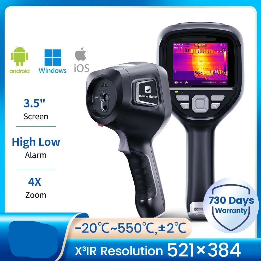 Warmtebeeldcamera – Warmtecamera – Infraroodcamera – Thermografische Camera – Compact – Temperatuurbereik -20°C Tot 550°C – Hoge Resolutie 256×192 Pixels - QUORE