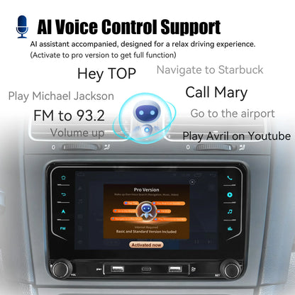 Autoradio – Multimediaspeler – Navigatiesysteem – Touchscreen – 7 Inch – Draadloze CarPlay & Android Auto – Gratis GPS Navigatie – 6 GB RAM + 128 GB Opslag