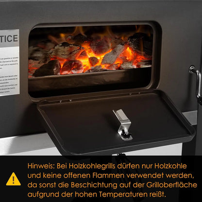 Houtskoolbarbecue – Houtskoolgrill – Buitenbarbecue – Barbecue Op Trolley – 578 Inch Grilloppervlak – Verstelbare Houtskoolplaat