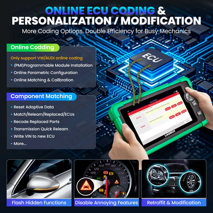 CRP919 EV Autodiagnose Scanner – OBD2 Diagnose Tool – Auto Scanner – Elektrische Auto Scanner – Hybride Auto Scanner – 7 Inch Touchscreen – 43+ Resetfuncties
