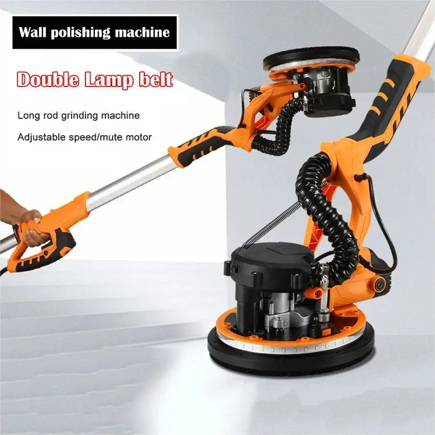 Elektrische Gipsplaat Schuurmachine – Wandschuurmachine – Plafondschuurmachine – Schuurmachine Met Steel – Stofzuiger Schuurmachine – 6 Snelheden – 1390W Motor Met Zelfzuigende Stofafzuiging