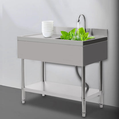 Spoelbak – Gootsteen – Keukenspoelbak – Vrijstaande Spoelbak – Roestvrij Staal – 100x60x80 Cm – Draagvermogen 300 Kg