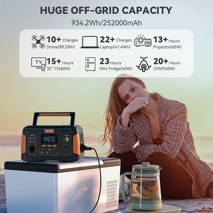 Power Station – Draagbare Generator – Noodstroom – Mobiele Stroomvoorziening – 1000W – 932Wh – Pure Sine Wave