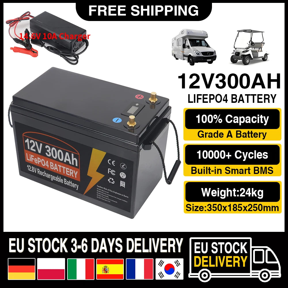 LiFePO4 Accu – Lithium Accu – Lithium IJzerfosfaat Batterij – Lithium Batterij – 12V 100AH – Ingebouwd BMS – IP65 Waterdicht