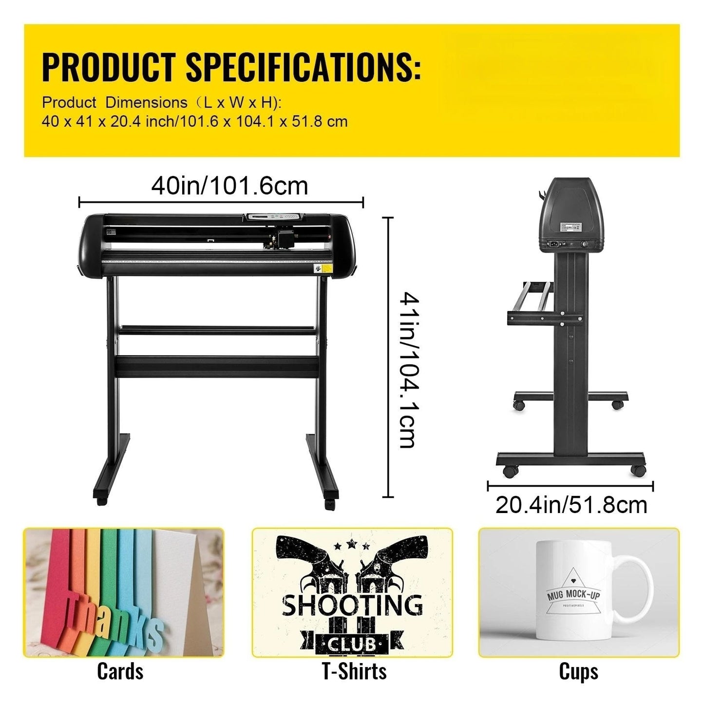 SucceBuy Vinyl Cutter 34 inch Vinyl Cutter Machine 870mm Paper Feed Vinyl Plotter with Floor Stand Cutting Plotter Machine