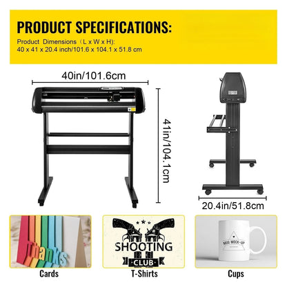 SucceBuy Vinyl Cutter 34 inch Vinyl Cutter Machine 870mm Paper Feed Vinyl Plotter with Floor Stand Cutting Plotter Machine