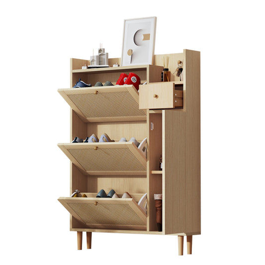 Schoenenkast – Schoenenopberger – Schoenenrek – Schoenenmeubel – Smal – MDF Materiaal – 125 Cm Hoogte - QUORE