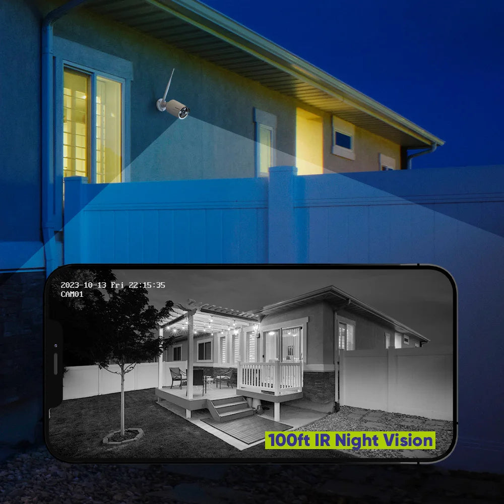 Complete Draadloze Beveiligingsset – 6 Camera’s – Wifi Camera – IP Camera – Bewakingscamera – NVR Recorder – 5MP Haarscherpe Resolutie – Twee-weg Audio