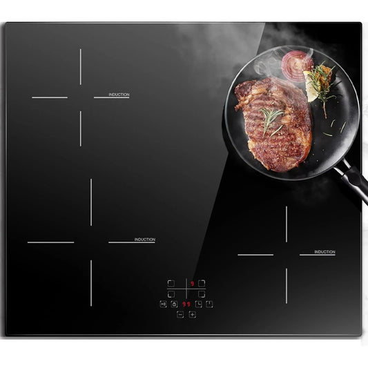 Inductie Kookplaat - Elektrische Kookplaat - Keramisch Kookplaat - Induction Hob - Elektrische Brander - 4-pits - Inbouw - 6600W - 220V - Kinderbeveiliging - Timerfunctie - 4 Individuele Bedieningsknoppen