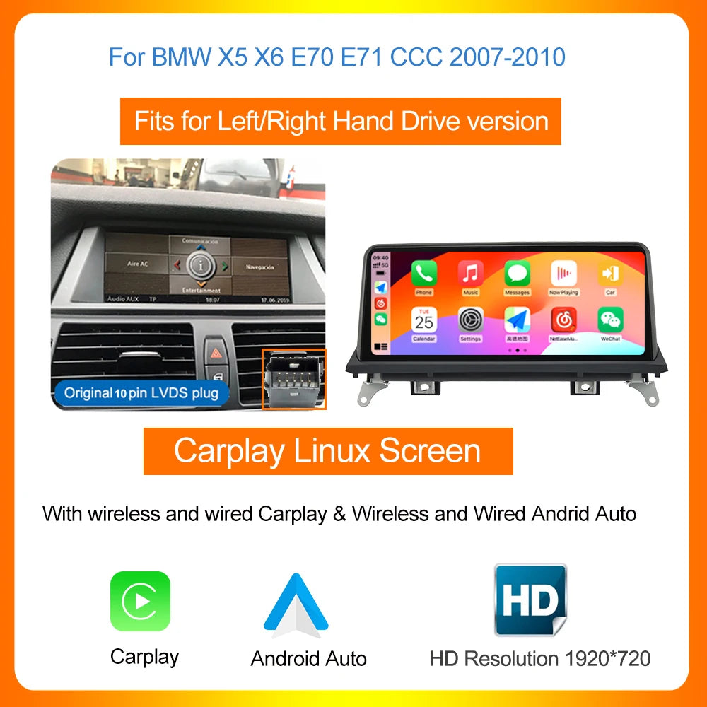 Multimedia Speler – Autoplayer – Navigatiesysteem – Touchscreen Radio – Infotainment Systeem – 10,25 Inch HD Display – Draadloze CarPlay & Android Auto