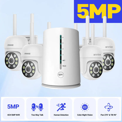 Draadloze Beveiligingscamera Set – Camera Beveiliging – Surveillance Camera – WiFi Camera – Beveiligingssysteem – 5MP Scherp Beeld – Kleurennachtzicht Tot 10 Meter - QUORE