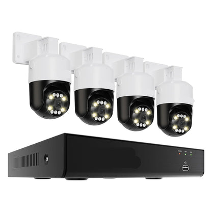 Beveiligingscamerasysteem - Openlucht - CCTV camerasysteem - PoE - met 4x 8MP Cameras - IP66 Waterdichte - Bewakingscamera - Beveiligingscamera - AI Detectie, PTZ en 2TB Opslag- 4K NVR Uitbreidbaar tot 16 Camera’s