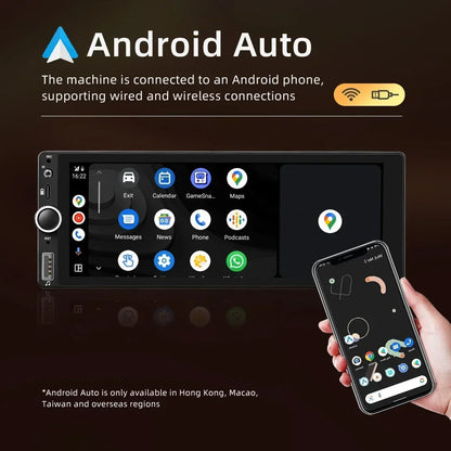 Carplay Radio – Autoradio – 1-DIN Radiosysteem – Android Autoradio – Multimedia Scherm – 6,86 Inch Touchscreen – Android 13 – Draadloos Apple CarPlay & Android Auto