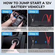 Jumpstarter - Jumpstarter voor Auto - Auto Startapparaat - 12V - 1500A - Jumpstarter met Powerbank - Smart - Jumpstarter - USB - Verlichting - Sigarettenaansteker - Zwart