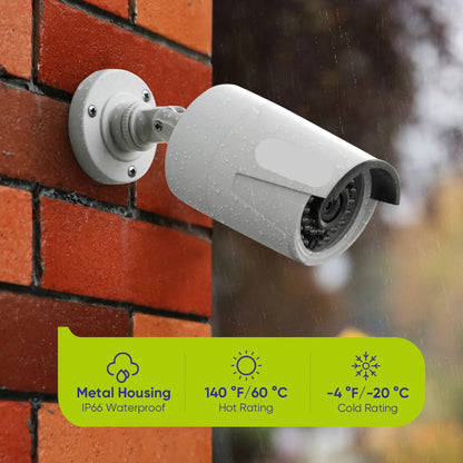Beveiligingscamerasysteem - 3MP Camera - 8CH NVR - Menselijke - AI-detectie -  POE - Buiten - Draadloos - IP66 Waterdichte - Bewakingscamera - Beveiligingscamera -  Bedraad CCTV Systeem met Audio en Nachtzicht -  1TB Harde Schijf - 4 Stuks - Wit